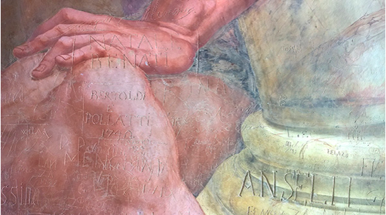Mantova affreschi Palazzo Giulio Romano Lescargot Ivana Porcini turisti